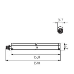 LED linijinis šviestuvas TP SLIM N 50W-NW 4000K 6000lm 1540mm