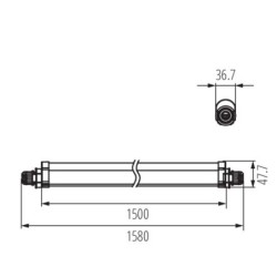 LED linijinis šviestuvas TP SLIM TW N 50W-NW 4000K 6000lm 1580mm