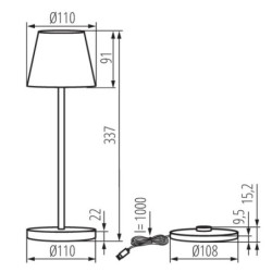 Stalinis šviestuvas INITA LED CB B LED SMD 1,2W Pakraunamas juoda