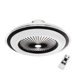 Lubinis šviestuvas - ventiliatorius Zephyr JUODA 48W LED su pulteliu