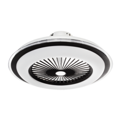 Lubinis šviestuvas - ventiliatorius Zephyr JUODA 48W LED su pulteliu