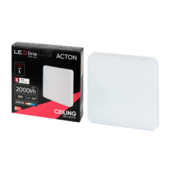 LED lubinis šviestuvas PRIME ACTON 18W 2000lm 4000K IP54 kvadratinis motion sensor Neutrali balta