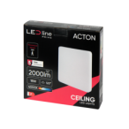 LED lubinis šviestuvas PRIME ACTON 18W 2000lm 4000K IP54 kvadratinis motion sensor Neutrali balta