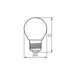 LED lemputė XLEDEX E27 G45 3,8W WW 2700K 230V 806lm 50000h Stiklas (Šilta balta)