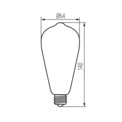 LED lemputė XLED W ST64 7W WW 2700K E27 230V 806lm 15000h Stiklas (Šilta balta)
