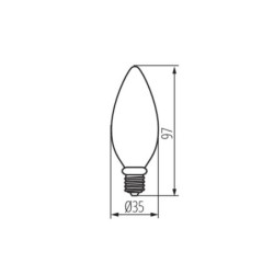 LED lemputė XLED W E14 C35 4,5W WW 2700K 230V 470lm 15000h Stiklas (Šilta balta)