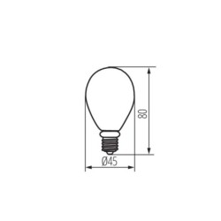 LED lemputė XLED W E14 G45 4,5W WW 2700K 230V 470lm 15000h Stiklas (Šilta balta)