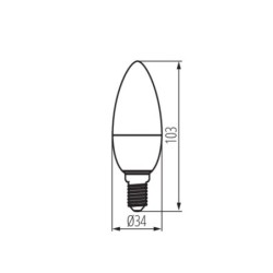 LED lemputė IQ-LED E14 C35 3,4W NW 4000K 230V 470lm 25000h Plastikas (Neutrali balta)
