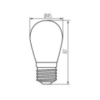 LED lemputė ST45 0,9W E27 GR 230V 8lm 15000h Plastikas Žalia