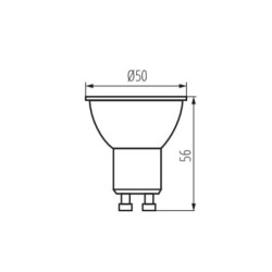 LED lemputė K GU10 6W CW 6500K 230V 500lm 20000h Plastikas (Šalta balta)
