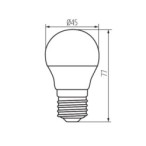 LED lemputė BILO 4,9W E27 WW 3000K 230V 470lm 15000h Plastikas (Šilta balta)