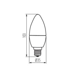 LED lemputė DUN 4,9W E14 WW 3000K 230V 470lm 15000h Plastikas (Šilta balta)
