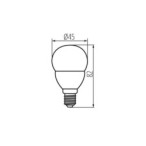LED lemputė G45 N 6,5W E14 WW 3000K 230V 806lm 15000h Plastikas (Šilta balta)
