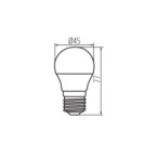 LED lemputė G45 N 6,5W E27 WW 3000K 230V 806lm 15000h Plastikas (Šilta balta)