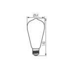 LED lemputė ST64 A 4W SW 1800K E27 230V 200lm 25000h Stiklas Šilta