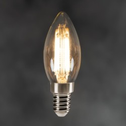 Pritemdoma LED lemputė XLEDIM E14 C35 5,9W WW 2700K 230V 806lm 15000h Stiklas (Šilta balta)