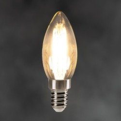 Pritemdoma LED lemputė XLEDIM E14 C35 5,9W WW 2700K 230V 806lm 15000h Stiklas (Šilta balta)
