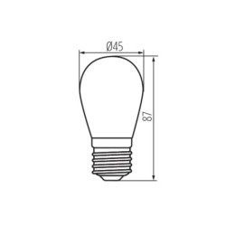 LED lemputė ST45 0,5W E27 WW 2700K 230V 50lm 15000h Plastikas (Šilta balta)