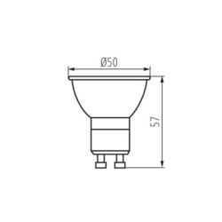 Pritemdoma LED lemputė IQ-LEDDIM GU10 7W CW 6500K 230V 495lm 25000h Plastikas (Šalta balta)