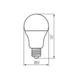 LED lemputė A60 N 8W E27 WW 3000K 230V 810lm 15000h Plastikas (Šilta balta)