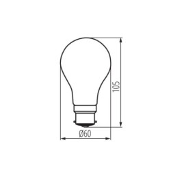 LED lemputė XLED B22 A60 7W WW 2700K 230V 810lm 15000h Stiklas (Šilta balta)