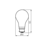 LED lemputė XLED B22 A60 7W WW 2700K 230V 810lm 15000h Stiklas (Šilta balta)