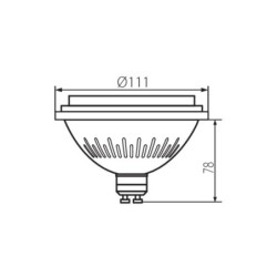 Pritemdoma LED lemputė IQ-LED ES111 12W NW 4000K GU10 230V 850lm 45000h Plastikas (Neutrali balta)