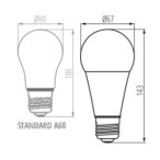 LED lemputė IQ-LED A67 N 19W CW 6500K E27 230V 2452lm 15000h Plastikas (Šalta balta)
