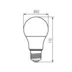 Pritemdoma LED lemputė IQ-LEDDIM A60 7,3W WW 2700K E27 230V 806lm 25000h Plastikas (Šilta balta)
