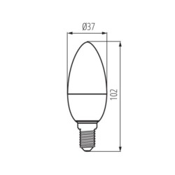 LED lemputė IQ-LED C37E14 4,2W WW 2700K E14 230V 470lm 25000h Plastikas (Šilta balta)