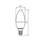 LED lemputė IQ-LED C37E14 4,2W WW 2700K E14 230V 470lm 25000h Plastikas (Šilta balta)
