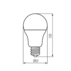 LED lemputė A60 N 9,5W E27 WW 3000K 230V 1050lm 15000h Plastikas (Šilta balta)