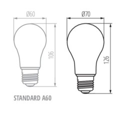 LED lemputė XLED A70 18W WW 2700K E27 230V 2450lm 15000h Stiklas (Šilta balta)