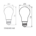 LED lemputė XLED A70 18W NW 4000K E27 230V 2450lm 15000h Stiklas (Neutrali balta)