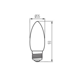 LED lemputė XLED C35E27 6W WW M 2700K E27 230V 810lm 10000h Stiklas (Šilta balta)