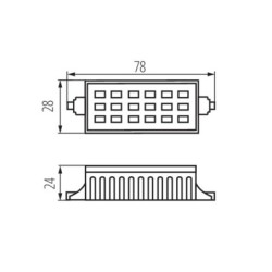 LED lemputė RANGO MINI R7S SMD-WW 3000K R7 230V 510lm Plastikas Stiklas (Šilta balta)