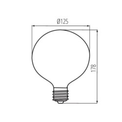 LED lemputė XLED G125 7W WW 2500K E27 230V 725lm 15000h Stiklas (Šilta balta)
