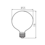 LED lemputė XLED G125 7W WW 2500K E27 230V 725lm 15000h Stiklas (Šilta balta)