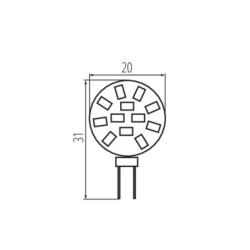 LED lemputė LED12 G4-WW 3000K G4 12V AC/DC 135lm 20000h (Šilta balta)