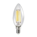 LED lemputė XLED E14 C35 4,5W NW 4000K 230V 470lm 15000h Stiklas (Neutrali balta)