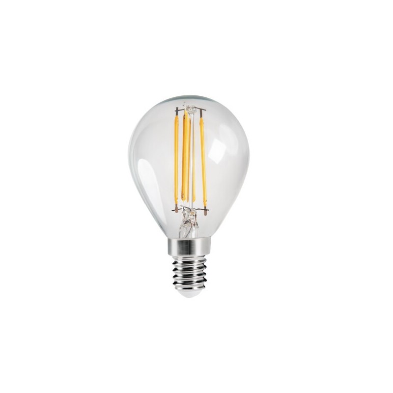 LED lemputė XLED E14 G45 4,5W WW 2700K 230V 470lm 15000h Stiklas (Šilta balta)