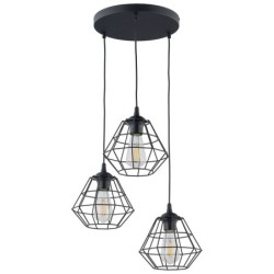 Pakabinamas šviestuvas DIAMOND 3xE27 JUODA