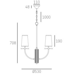Pakabinamas šviestuvas BOW P04183BK  4xE14