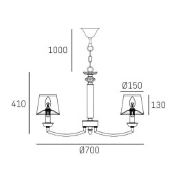 Pakabinamas šviestuvas DUBAI P06346WH NI 6xE14