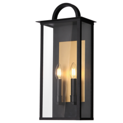 Lauko sieninis šviestuvas MALIBU W02548BK 2xE14