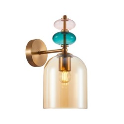 Sieninis šviestuvas Busco 1xE27 Aukso (WL-30263-1B-BRO-AMB)