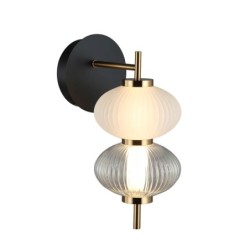 Sieninis šviestuvas Testa LED 8W 3000K Juoda Balta Skaidri (WL-84938-2-BK)