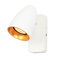 Sieninis šviestuvas Tino 1xGU10 Balta Aukso (WL-36748-1-WH-GD)