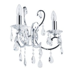 Sieninis šviestuvas Barocco Chrome 2xE14 Juoda (MB72709-2A)