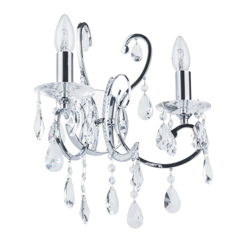 Sieninis šviestuvas Barocco Chrome 2xE14 Juoda (MB72709-2A)